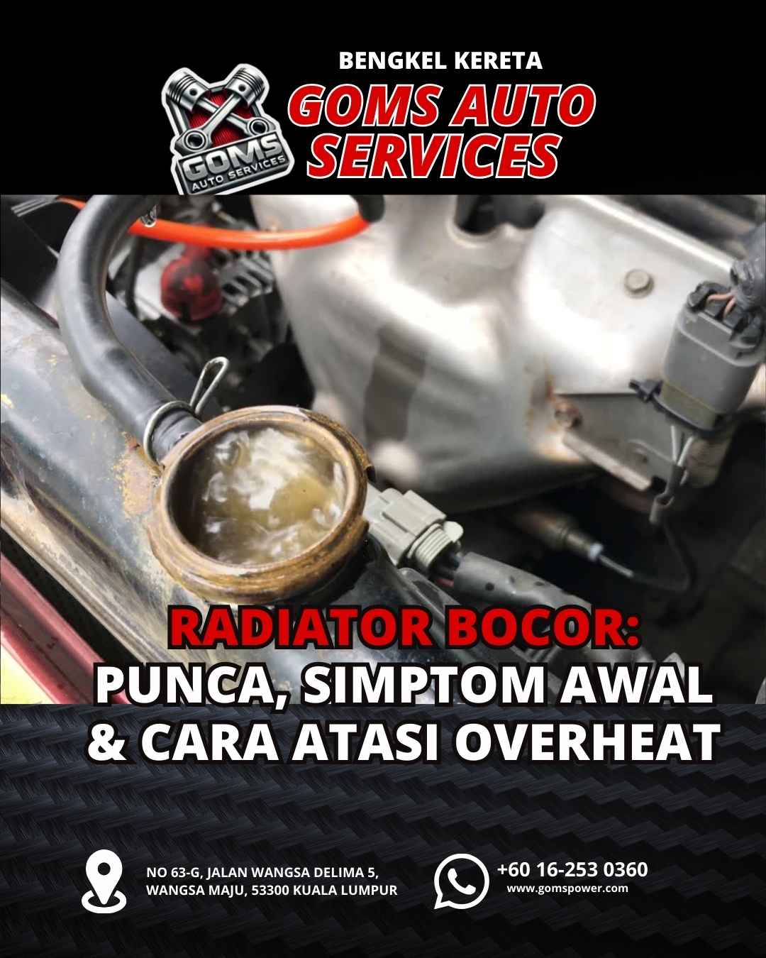 Radiator Bocor Punca, Simptom Awal & Cara Atasi Overheat